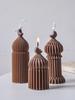 Ramadan Decor Pillar Candle Silicone Mold Islamic Muslim Cylindrical Stripe Candle Mould Soy Wax Molds Eid Mubarak Home Decor