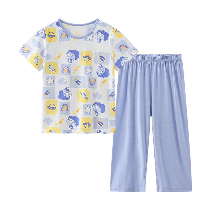 Hongdou Kids' Summer Pure Cotton Short-Sleeve Pajama Set