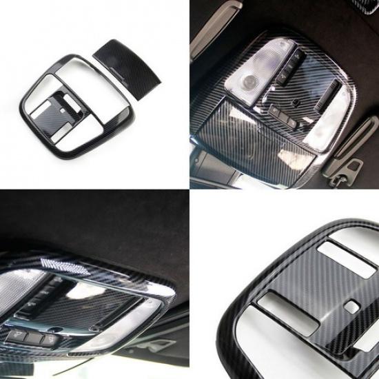 Carbon Fiber Roof Reading Light Lamp Cover Trim Kit For Dodge Charger 2011-