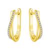 Exquisite Colorful Zircon Hoop Earrings for Women Copper Silver Plated Earrings Jewelry for Wedding Engagement Party