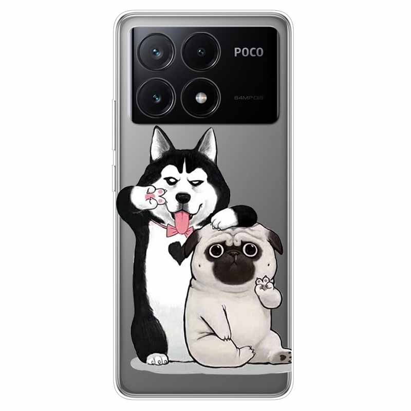 For Xiaomi Poco X6 Pro Case Transparent Cute Soft Silicone TPU Coque for Poco X6 / X6 Pro 5G Phone Cover X 6 X6Pro Clear Shells