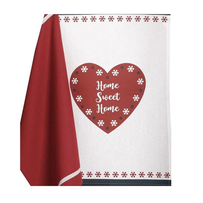 Torchons - Sweet Home - Lot De 2 - 50 X 70 Cm - 100% Coton Absorbant