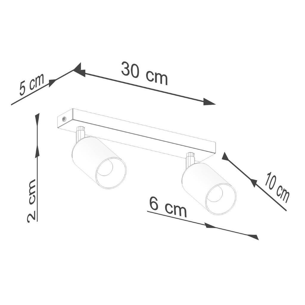 Spot Sufitowy Czarny Podłużny Podwójny Miedziane Klosze 2Xgu10 10W Winx Sl.1375 Sollux Lighting