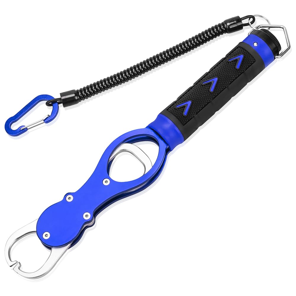 

SINTYAN Fish Grip Fish Grip с функцией измерения максимальной нагрузки, горизонтальное вращение на 360 градусов, защита от падения, тяжелая, устойчивая к ржавчине, 30 кг, ручка, противоскользящая,