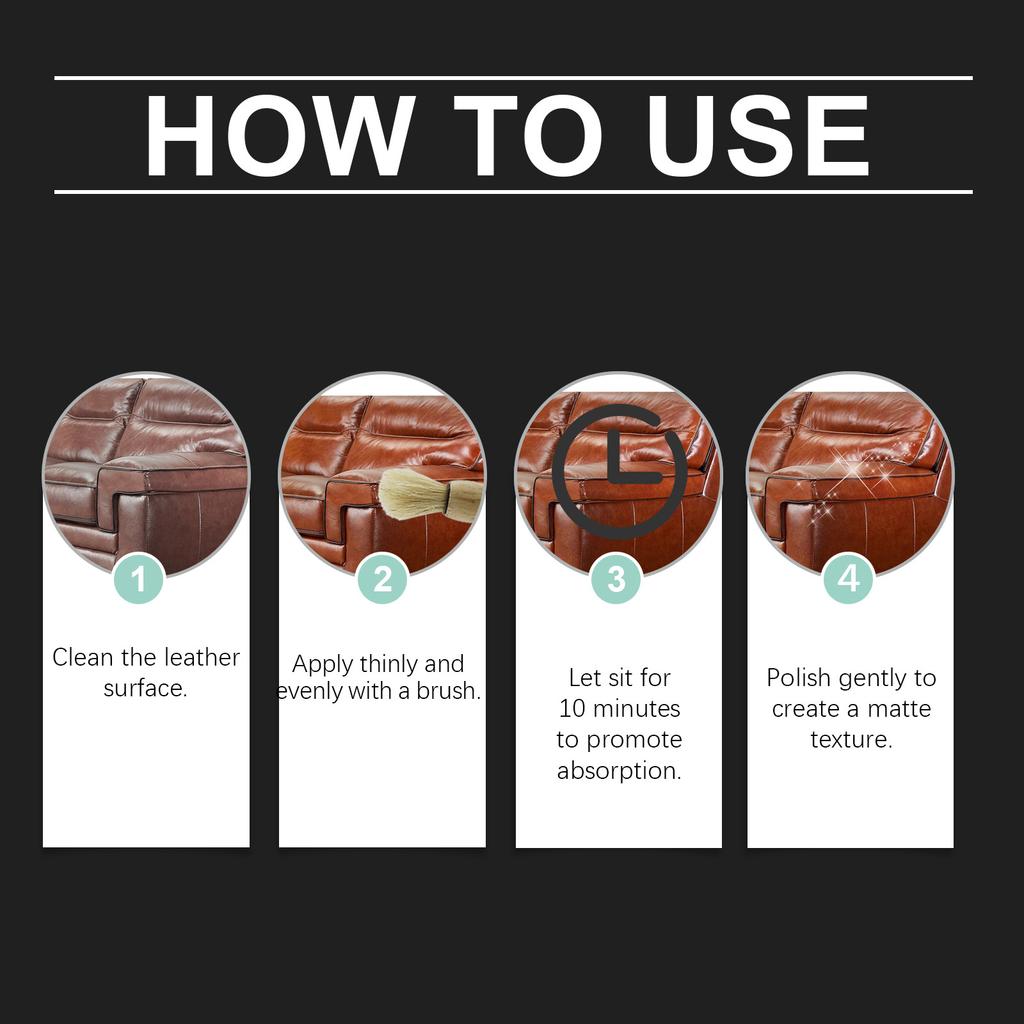 Leather Protection Cream with Brush Leather Conditioning Balm for Bags Shoes Car Furniture