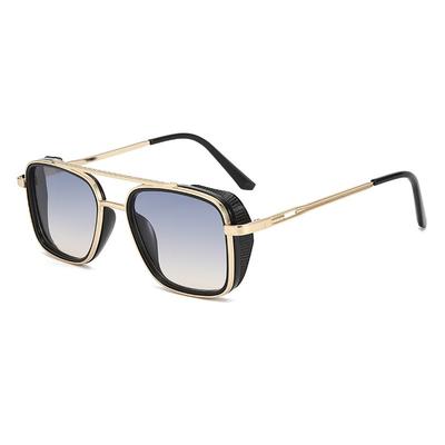 Vintage Kwadratowe Okulary Przeciwsłoneczne Damskie Męskie Markowe Designerskie Metalowa Oprawka Gradientowe Punk Okulary Przeciwsłoneczne dla Mężczyzn Outdoorowe Odcienie do Jazdy UV400