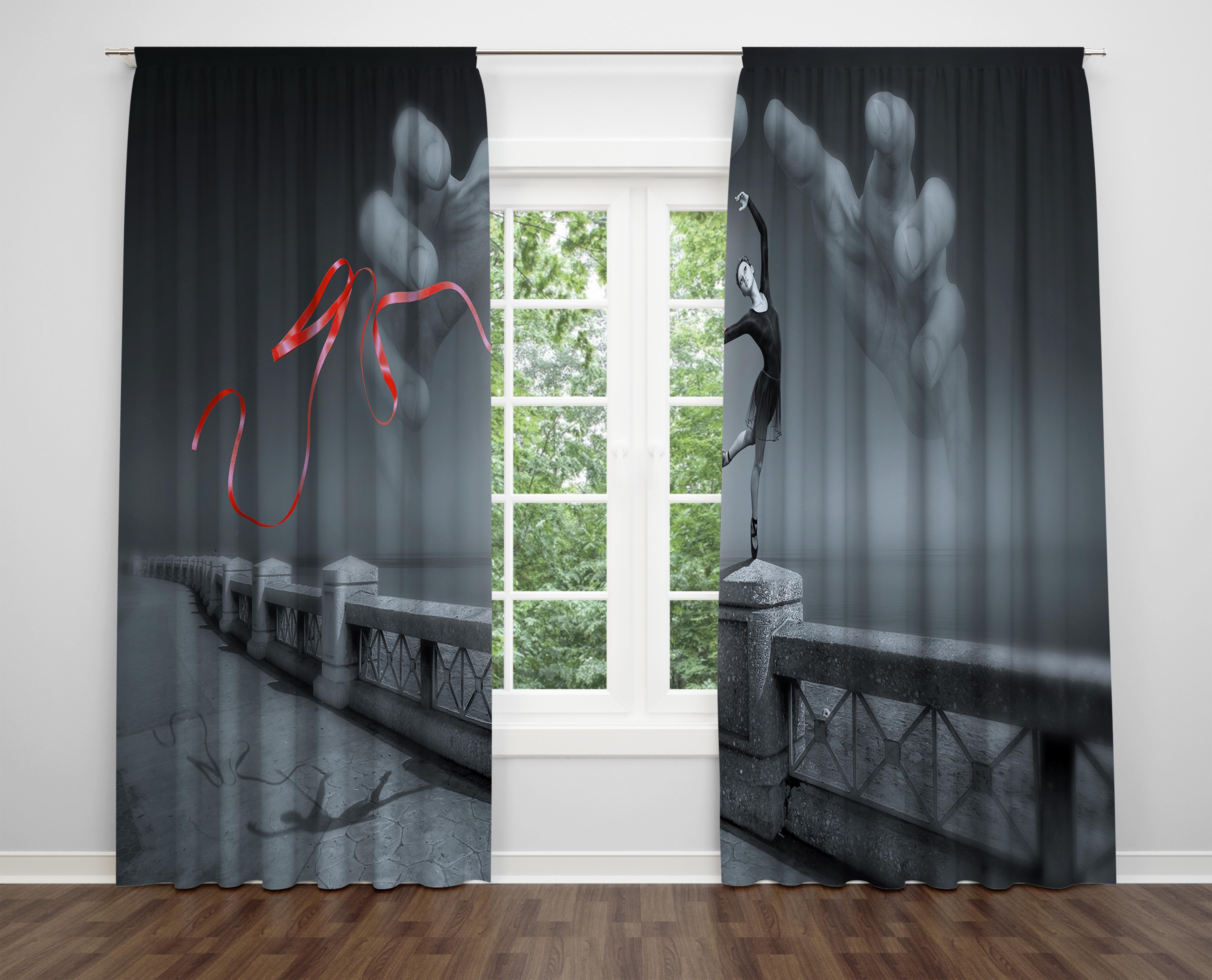 

Декоративний дизайн, високоякісна бавовняна тканина, ви можете вибрати одну або подвійну фіранку з крила 1 piece різнокольоровий