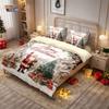 3pcs Merry Christmas, Santa Claus Print, Coreless Down Comforter Set Multi Size Bedroom Bedding Decoration  Machine Washable