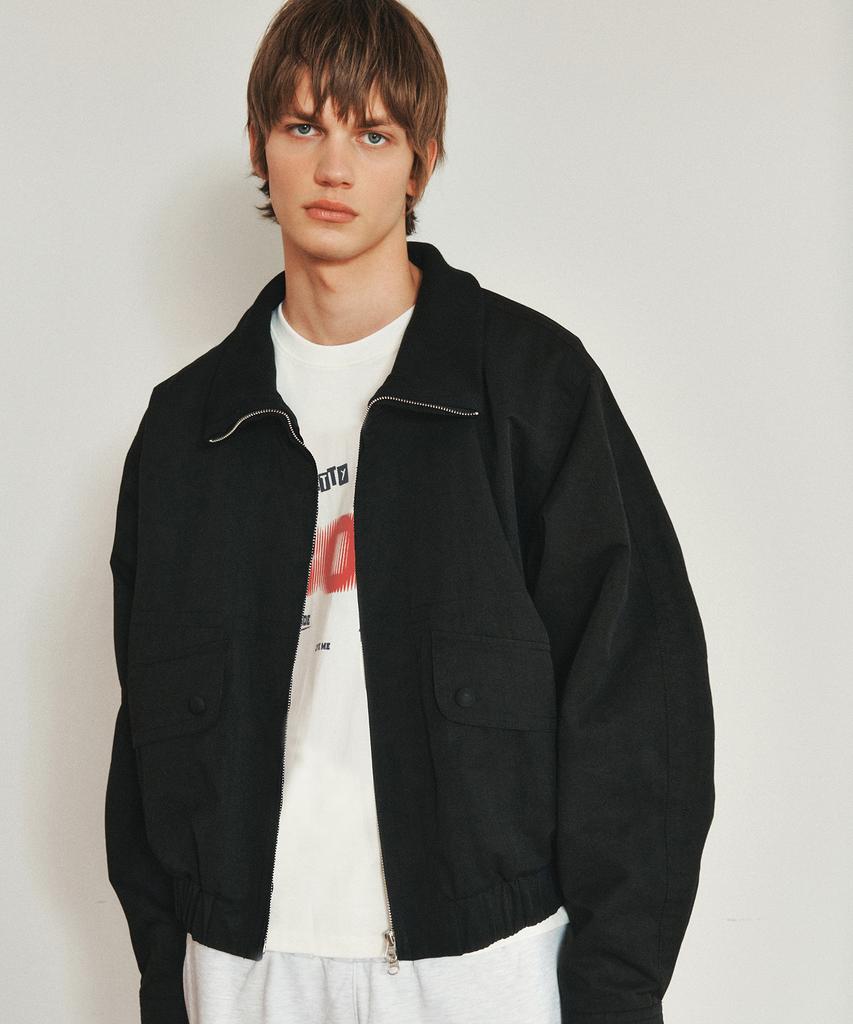 Heute Double Stitch Rip Blouson Jacket (Black)