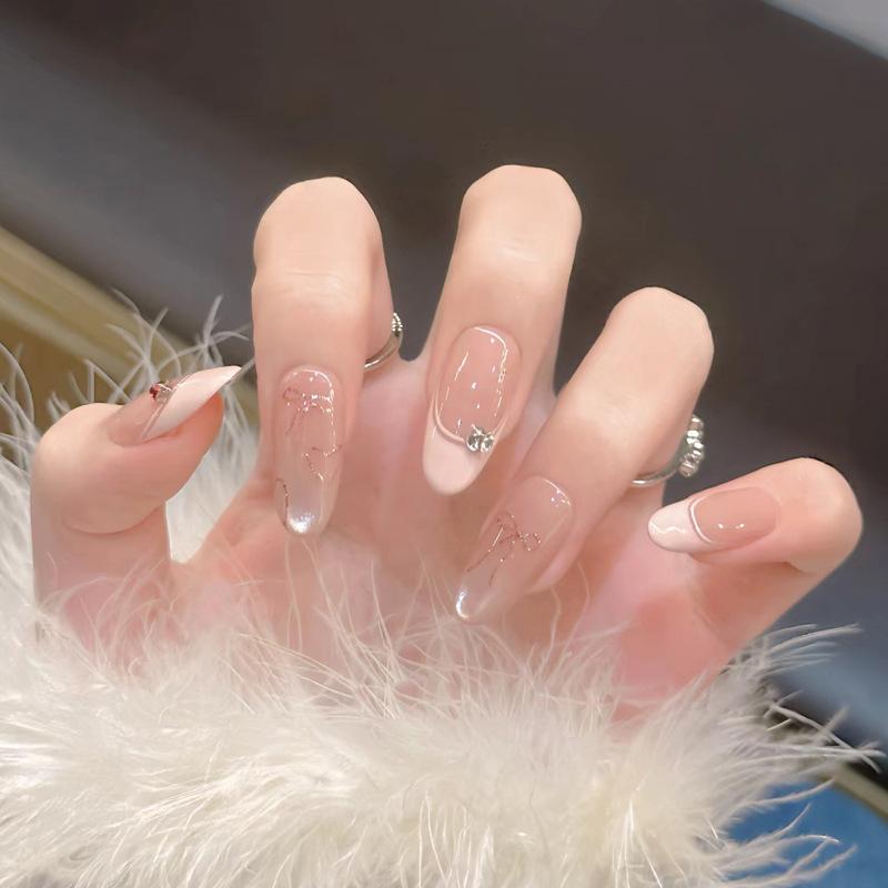 Noste nehty Advanced Kočičí oko Kamínky Francouzská Ručně dělaná Manikúra Nehtová fólie Spice Girl Čistá Touha Umělé nehty