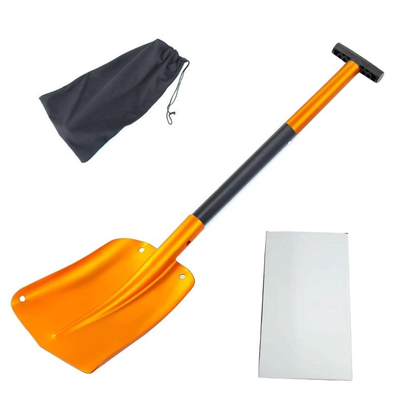 Collapsible Snow Shovel Aluminum Lightweight Snow Removal Tool Retractable 24.8'' to 32'' Snow Shovel