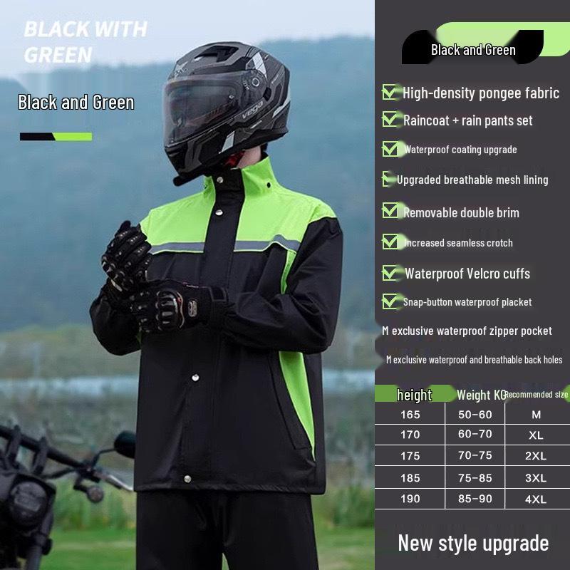 Men's Stormproof Split Motorcycle Rain Suit for Riders