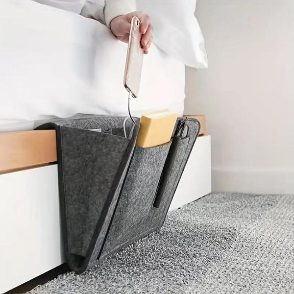Felt Bedside Hanging Storage Bag with Multiple Pockets for Easy Organization