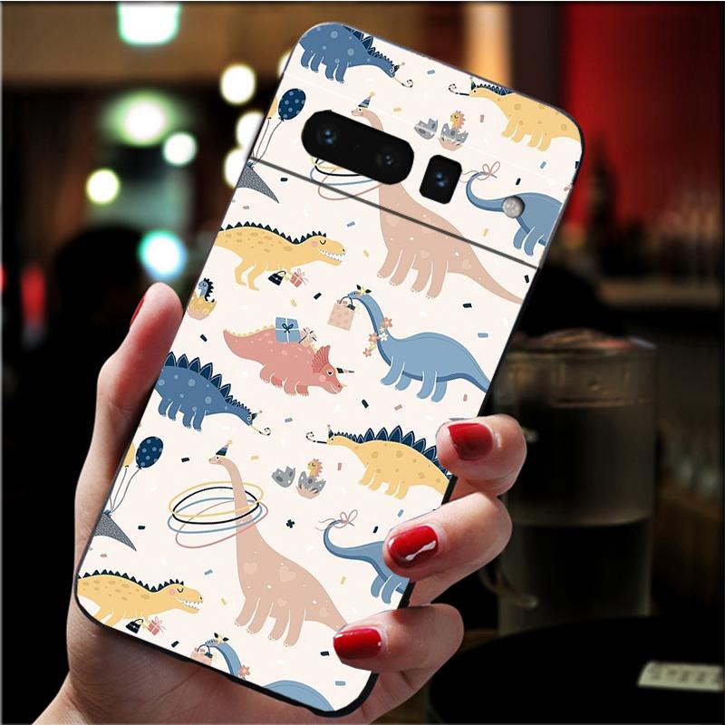 Phone Case for Google Pixel 7 Pro 7 6A 6 Pro 5A 4A 3A Pixel 4 XL Pixel 5 6 4 3 XL 3A XL 2 XL Cute Baby Dinosaur Case Funda