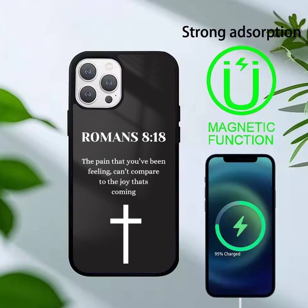Bible Verse Jesus Christ Christian Phone Case For iPhone 17,16,15,14,13,Pro,Max,Plus,Magnetic For Magsafe Wireless Charging