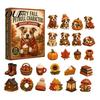 Creative Holiday Surprise 2026 Dog Christmas Advent Calendar, 24-Day Acrylic Ornament Set with Mini Puppy Festive Room Figures, 2D Flat Tree