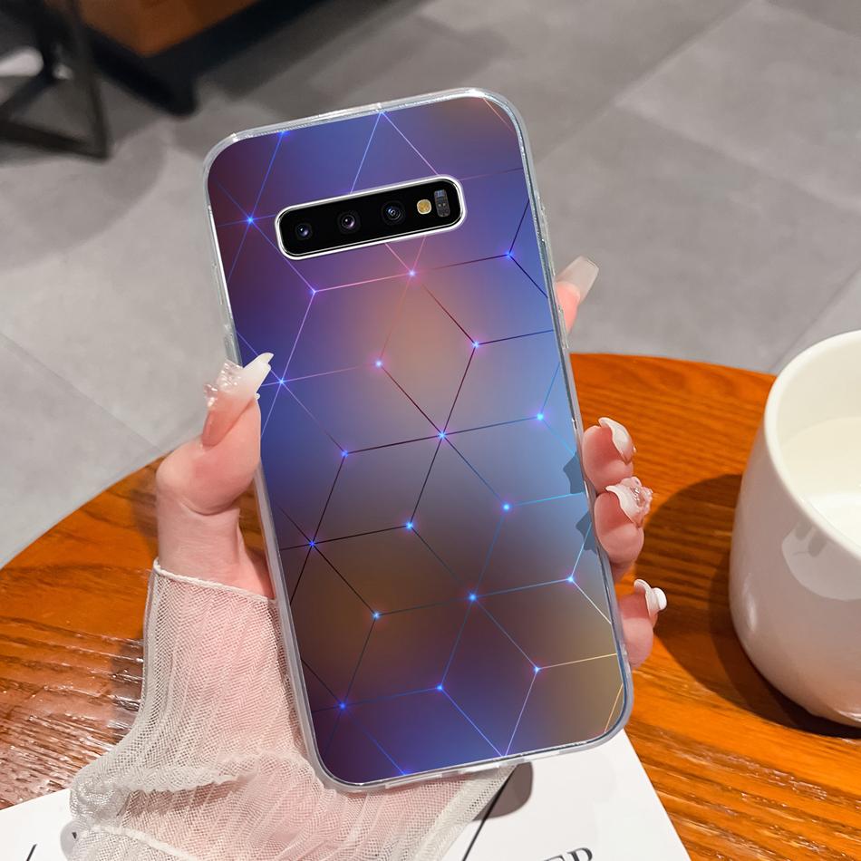 For Samsung S10 Lite Plus S10E Phone Case Creative Stamp Soft Clear Silicone Anti Drop Back Cover For Samsung Galaxy S 10 E Mask