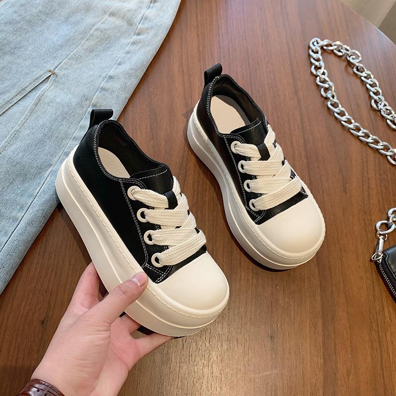 Height increase 6cm~ thick-soled little white shoes women's 2025 spring new height increase muffin shoes casual versatile big head bread shoes