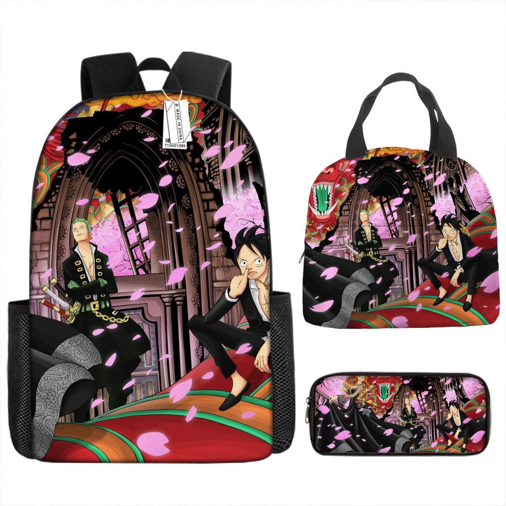 ONE PIECE Luffy One Piece Schoolbag Campus Primary School Students Nautical King Backpack Lightweight Large Capacity Computer Bag