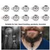 10pcs Hair Braiding Beads Alloy Hollow Large Holes Beard Dreadlocks DIY Bracelet Necklace Rings Silver