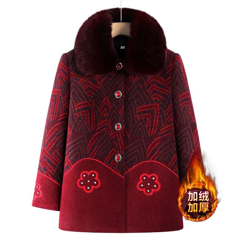 Winter clothing autumn and winter coat mink warm old lady velvet thickened clothes coat women