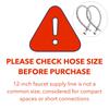 12" Braided Stainless Steel Faucet Supply Lines 3 8" Comp X 1 2" FIP Water Hose Connector for Bathroom Kitchen Sink 2-Piece Set