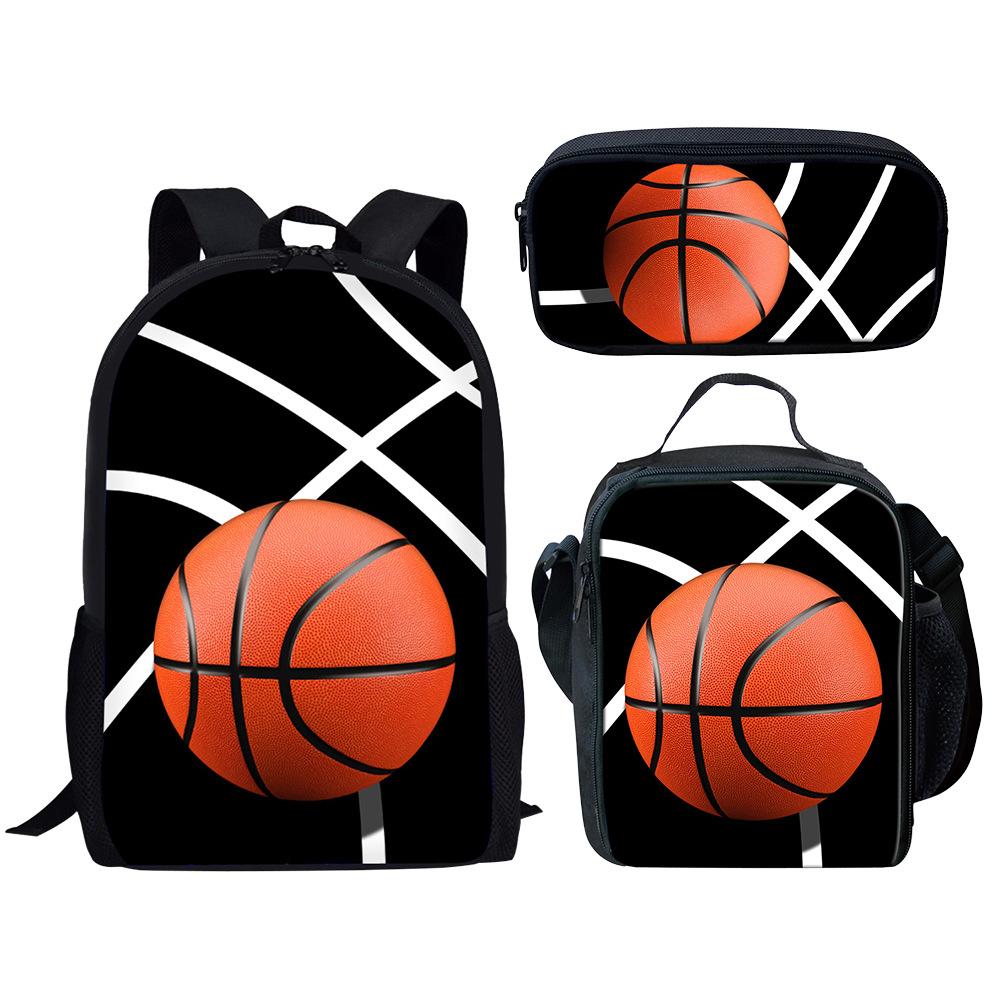 Classic Popular Funny Ice Hockey Rugby 3D Print 3pcs/Set Pupil School Bags Laptop Daypack Backpack Lunch Bag Pencil Case