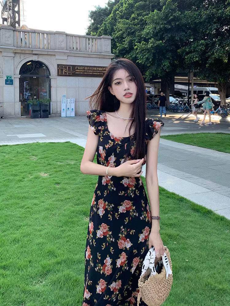 Women's Summer 2024 French-Inspired Seaside Long Dress