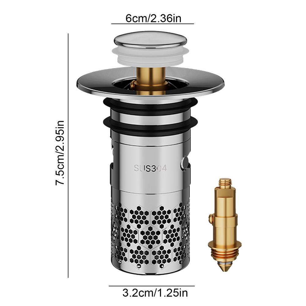 

Фильтр для слива раковины Пружинный сливной клапан Фильтр для раковины душа Защита от засоров Фильтр для слива Защита от запаха Заглушка для раковины умывальника для ванной комнаты медный