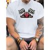 Sleek Red Race  Design Crinkle Plus Size Men's T-Shirt, PLUS SIZE