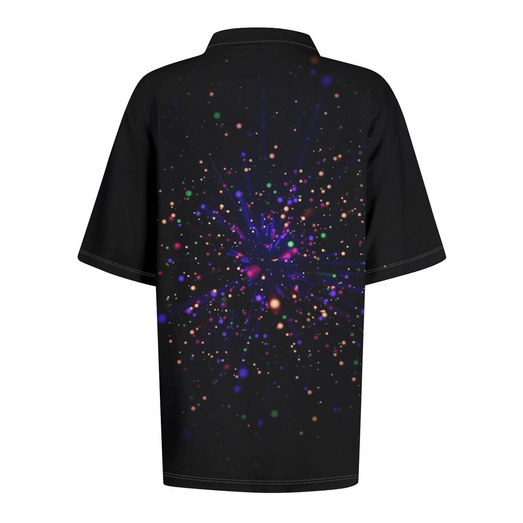 Women's Casual Floral Print V-Neck Short Sleeve Decorative Button T-Shirt Top