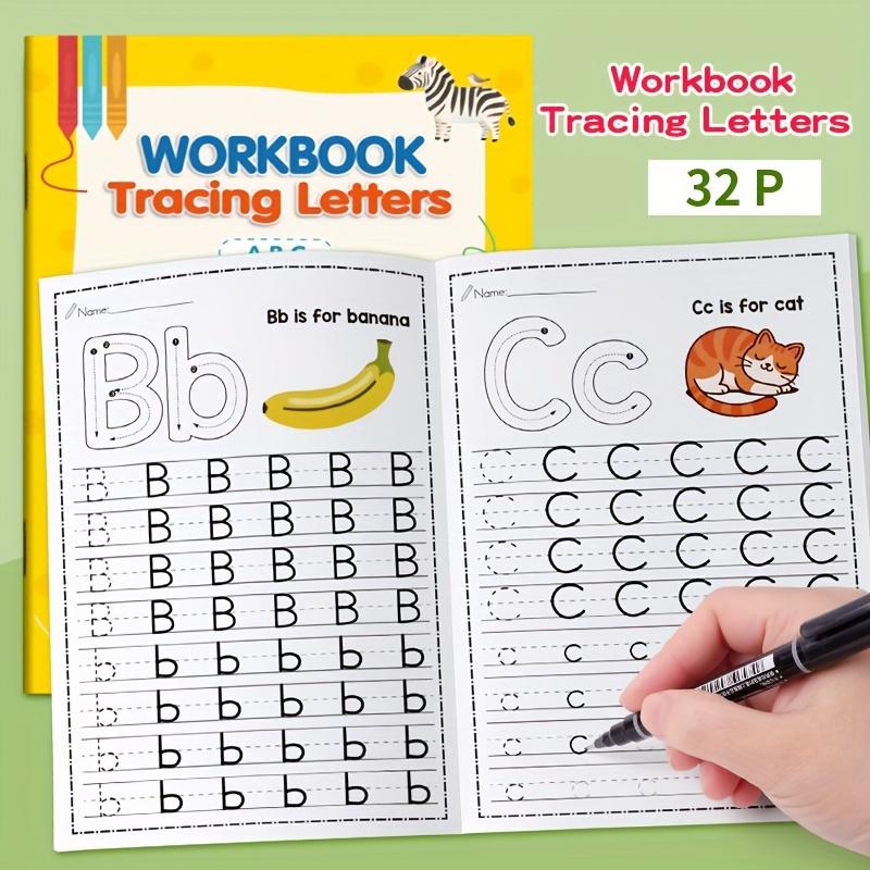 32-seitiges A-Z Alphabet Übungsbuch - Interaktives Lernen & Kreative Bunte Aktivitäten Entwickelt Schreibfähigkeiten Zurück-Zu-