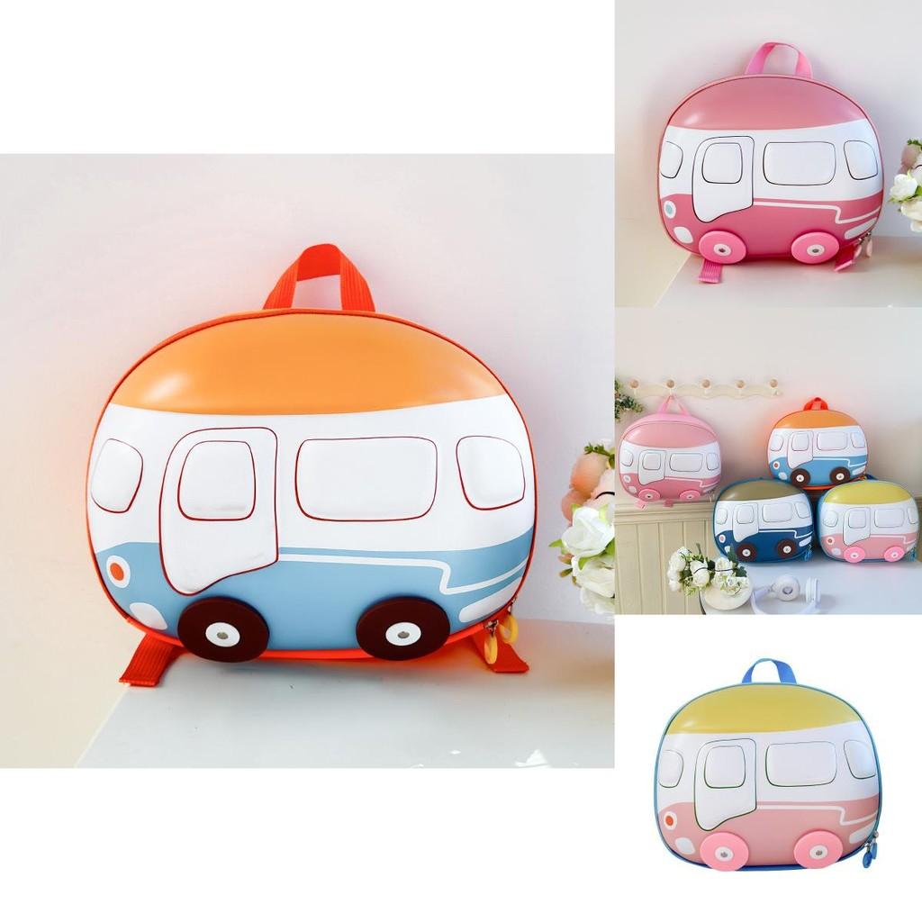 Adorable Cartoon Car Backpack For Children Durable Lightweight Nylon Design For School Use