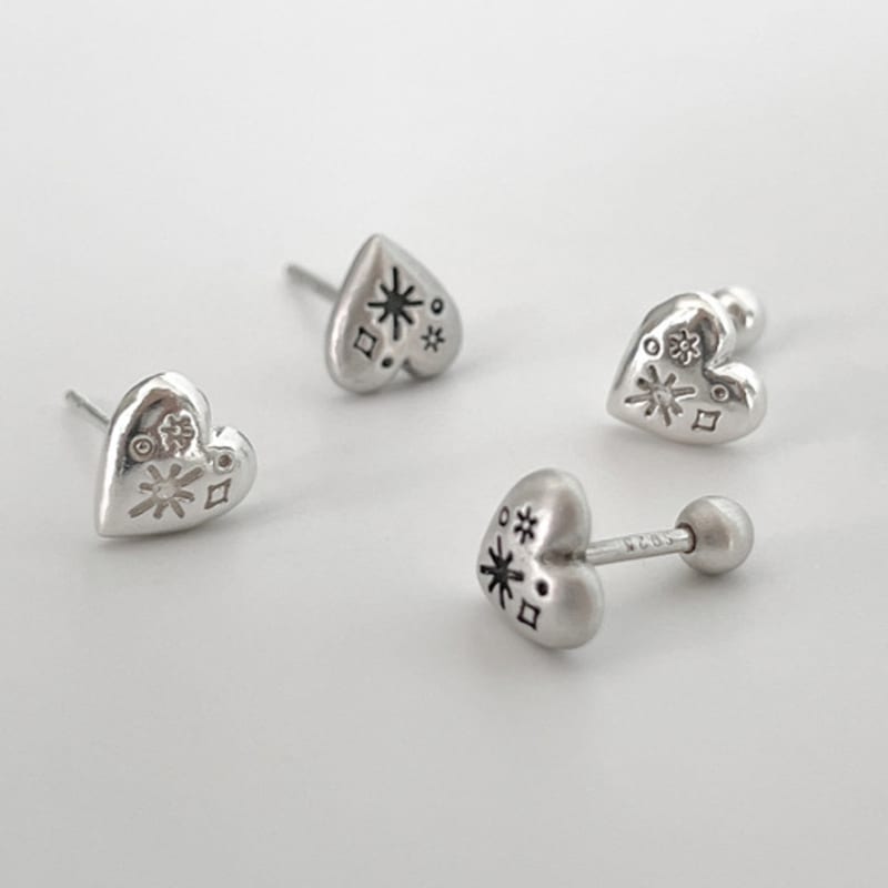 Melliv Sparkle Heart Earring/piercing_mve35
