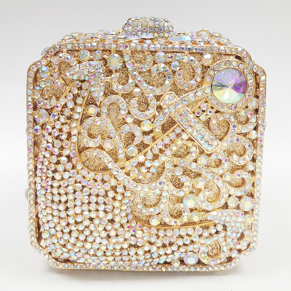 Square Rhinestone Evening Clutch Purse WHTUOHENG Luxury Girls Wedding Purses Green Lady Wedding Bridal Clutches Party Prom Bag 13cmX13cmX6cm