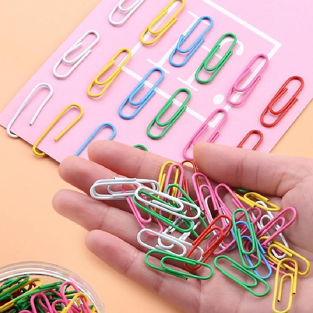 600 Pcs Paper Clips, 1.1 Inch Multicolour Paper Clips Holder for Sheets Files Office School and Personal Document Files Organization (1.1 inch)