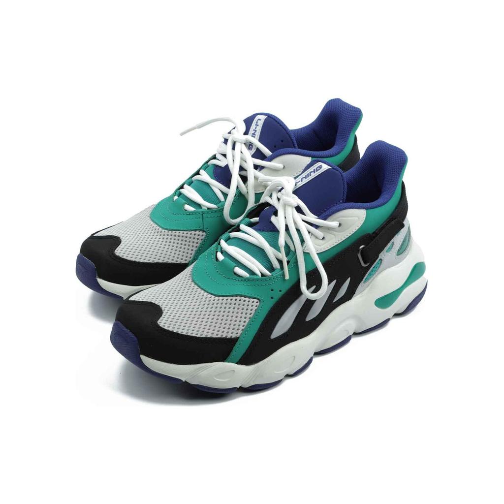 New LiNing Butterfly Anti Slip And Wear Resistant Lightweight Low Top Chunky Sneakers Men's Turquoise AGLN069-14