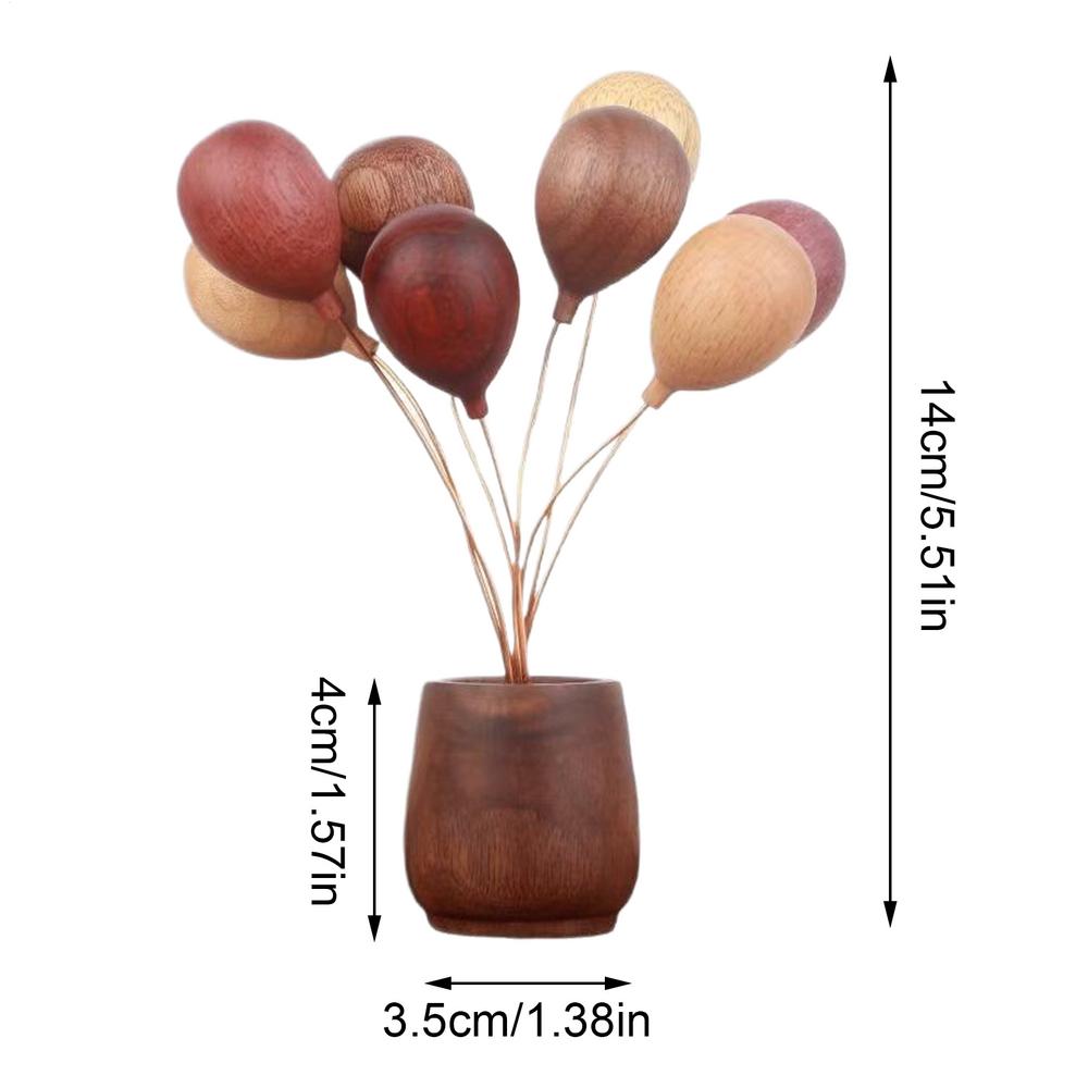 

Vase Decor 15.24cm Wood Balloon Flower Centerpiece Vases for Centerpieces for Shelf Mantel Fireplace Farmhouse Living Room Table