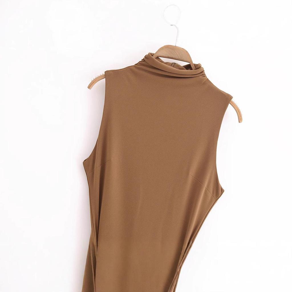 2024 Fall Women's Sleeveless Bow Midi Dress - European & American Style