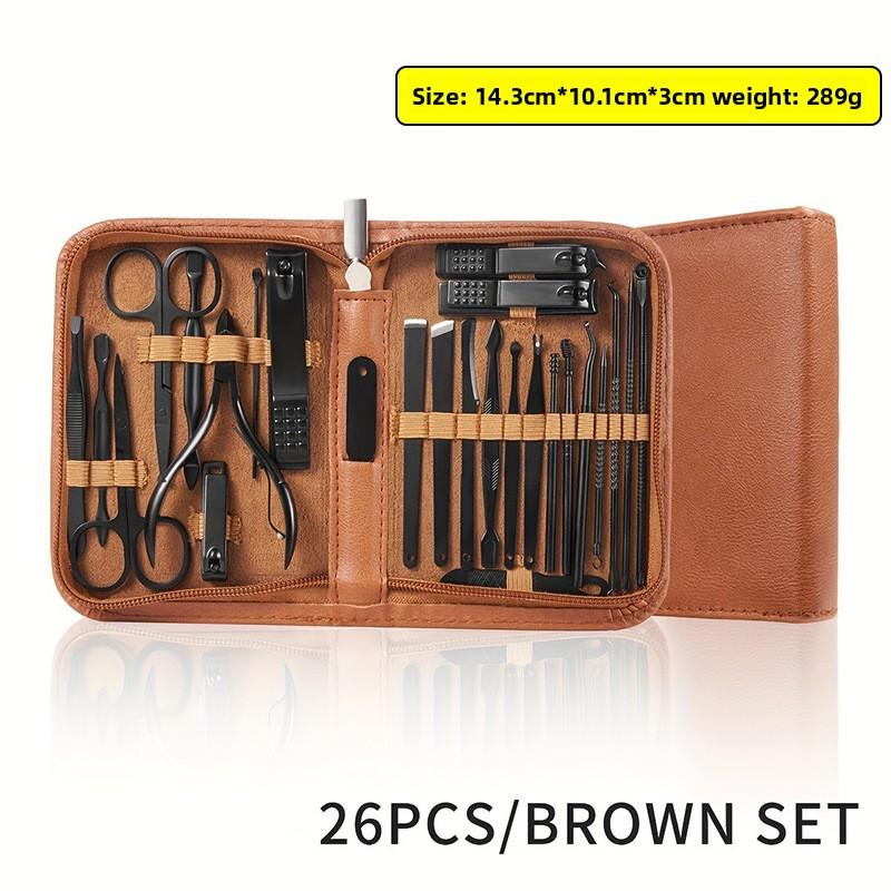 26-Piece Stainless Steel Manicure and Pedicure Tool Set Professional Nail Care Kit for Home and Salon Use