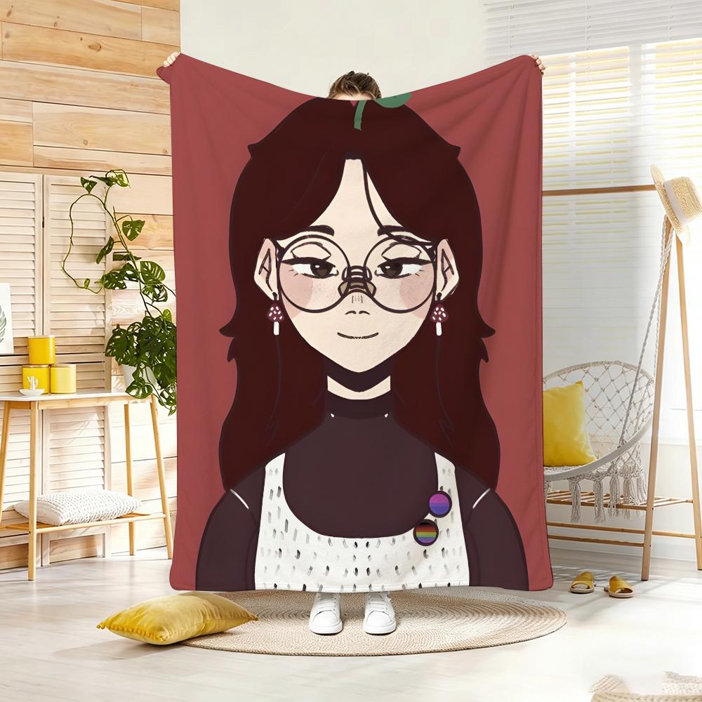 Artwork G-Girl with Glasses Throw Soft Warm Throw Blanket for Bedroom Living Room Bed Travel Camping Picnic Gift
