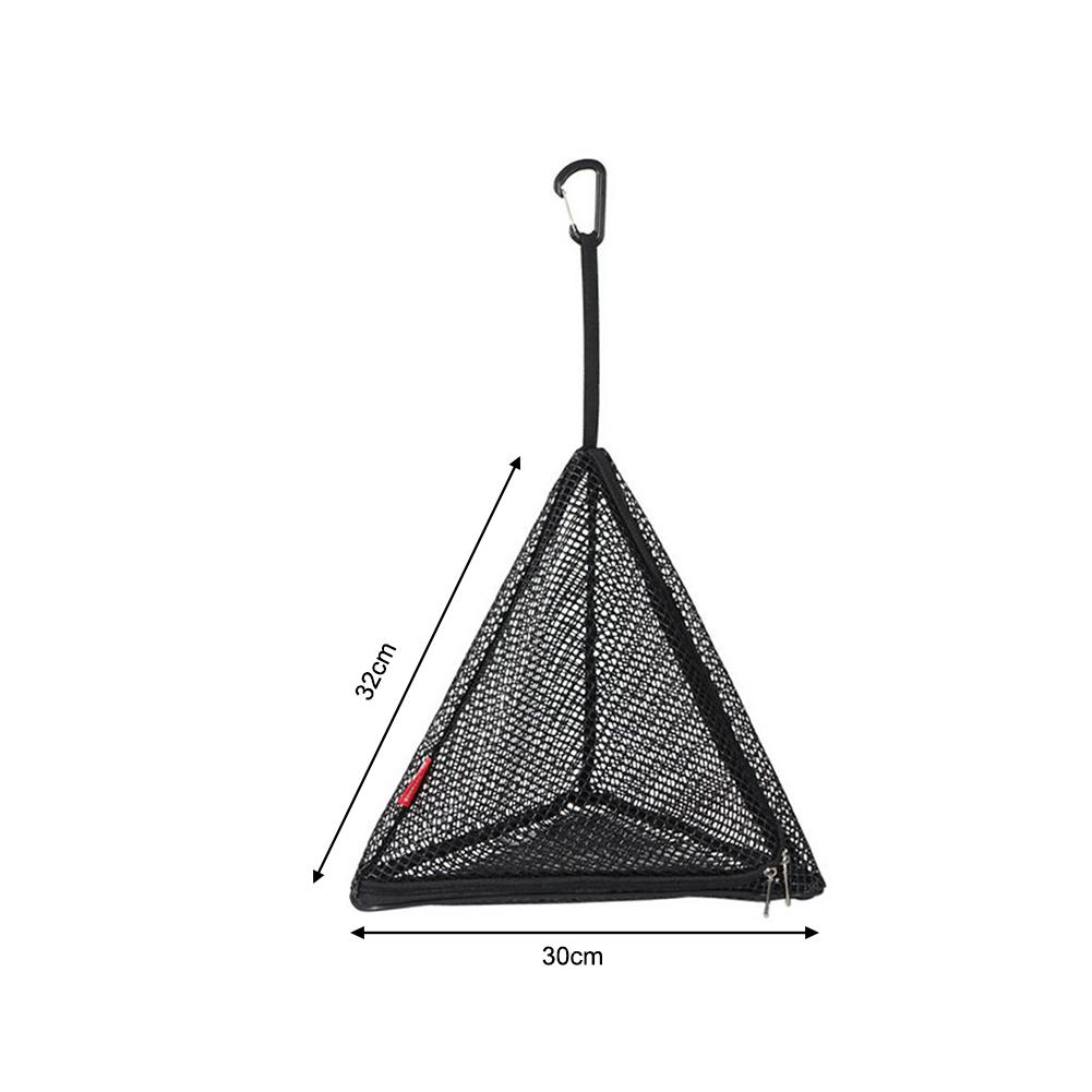 Triangular Hanging Mesh Bag with Hook Camping Organizer Mesh Hanging Basket Net Camping Dry Net Outdoor Zipper Storage Bag