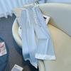 Women's Summer Wide-Leg Pants with Lace Belt & Floral Trim for Pear-Shaped Figures