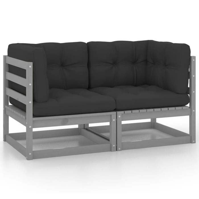 VidaXL Canapé 2 Places de Jardin avec Coussins Sofa de Terrasse Canapé d'Extérieur Meuble de Terrasse Meuble d'Extérieur 805732