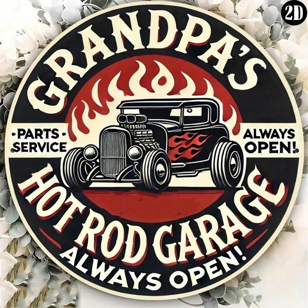 Vintage Hot Rod Metal Tin Sign Retro Garage Man Cave Wall Decor Weatherproof Car Gift