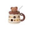 Ceramic Cup Souvenir Mug with Lid Spoon Creative Cute High Value Couple Coffee Water Cup