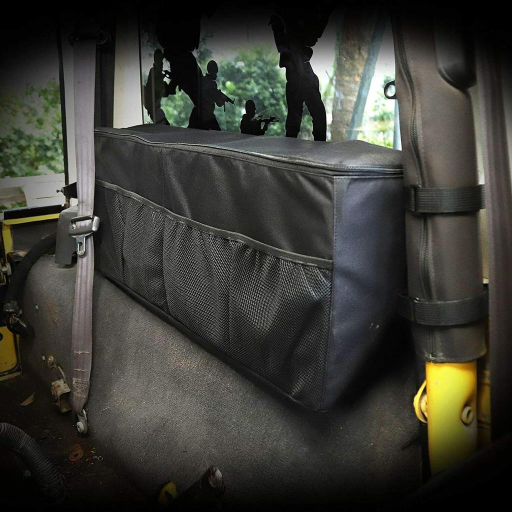 Rear Trunk Left Side Organizer Storage Bag For Jeep Wrangler TJ 1997-2006 Black