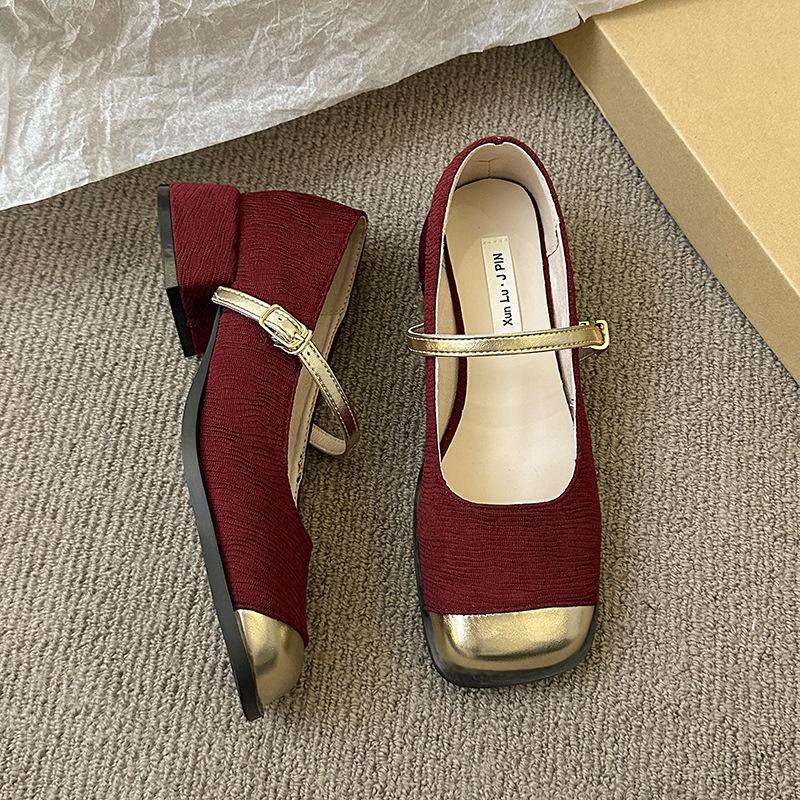 

С юбкой толстый каблук туфли на высоком каблуке туфли с открытым носком кажутся маленькими ароматные ретро Мэри Джейн туфли-лодочки женская обувь 40 бордовый