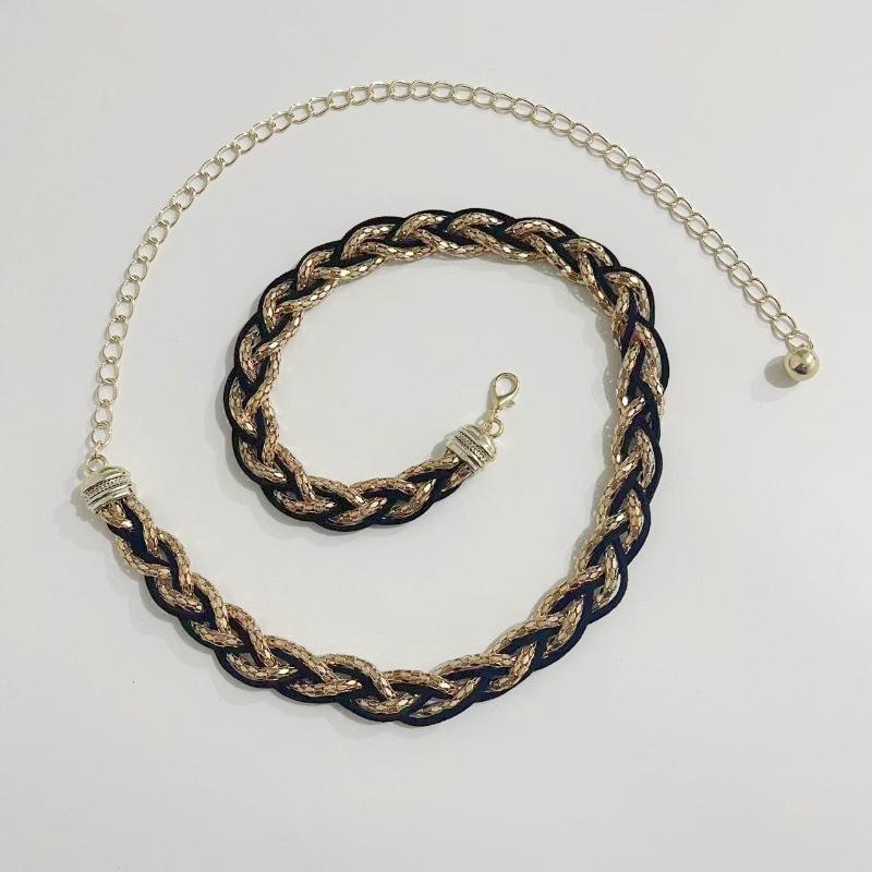 

Корейский Новый Тонкий Пояс для Женщин Повседневный Металлический Плетеный Кисточка Аксессуары для Платья Стиль Маленького Аромата Тонкая Цепочка на Талию Трендовый