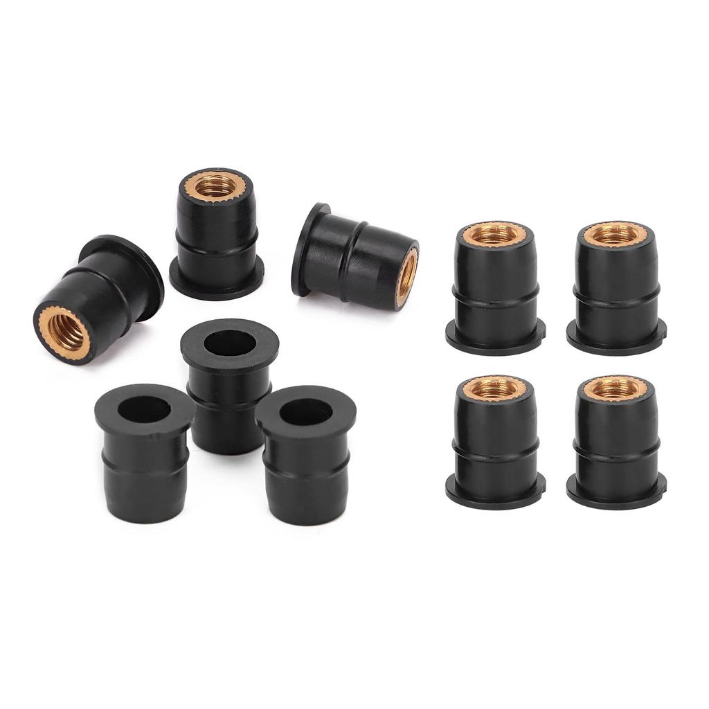 Wellnuts, Motorcycle Accessories Insert Rubber Nut (Rubber Blind Nut) M6 Well Nut, Extension Nut